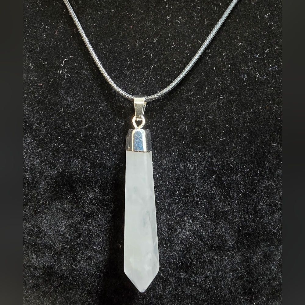 Clear Quartz Crystal Pendant Necklace